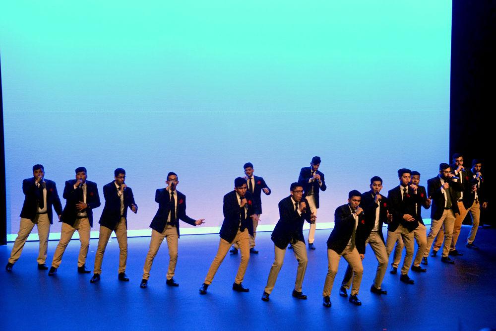 Nuttin&#8217; but V.O.C.A.L.S, an a cappella group from Rutgers University, perform during Sangeet Saagar 2019 on Saturday, Jan. 19 at Stewart Theatre. The competition was organized by Delta Sigma Iota Fraternity.