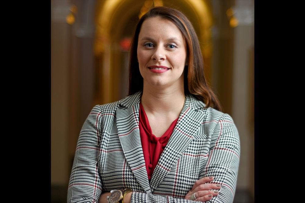 Julie Smith, the new NC State assistant vice chancellor for external affairs, partnerships and economic development, stands for a portrait at Holladay Hall on Friday, Jan. 25, 2019. Smith is a Park Scholar and NC State alum. She is very excited and proud to work with her alma mater.