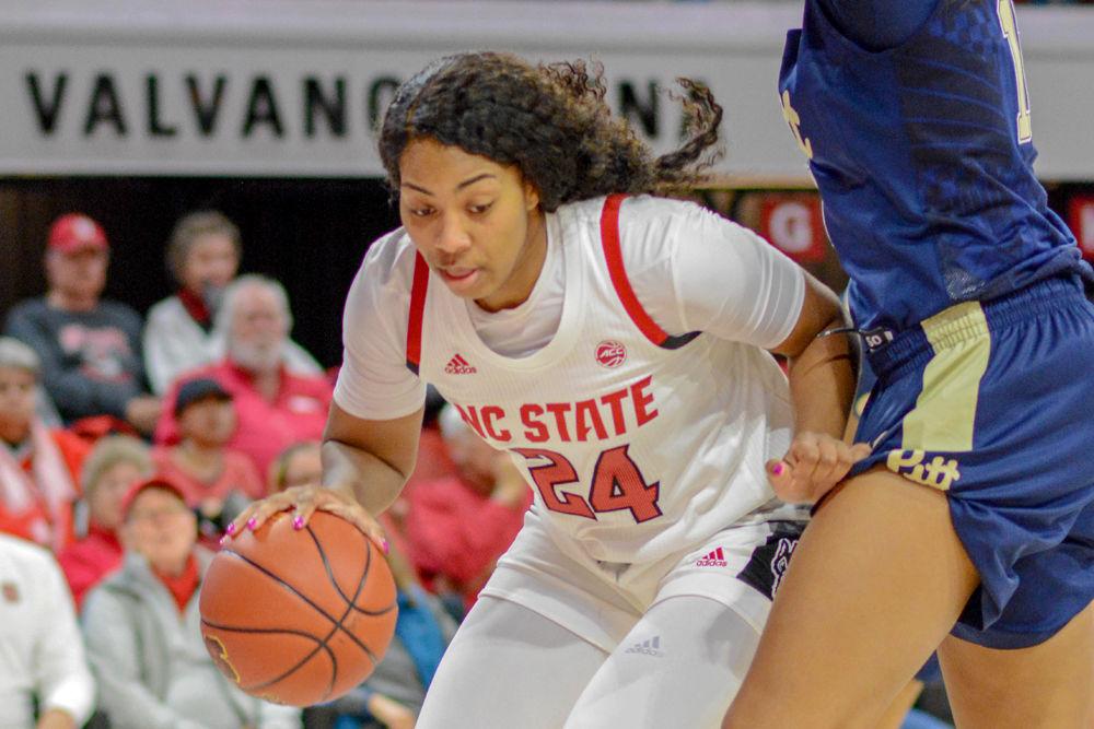Junior forward Erika Cassell drives to the basket against Pittsburgh on Thursday, Jan. 10 in Reynolds Coliseum. The Wolfpack beat the Panthers 63-34.