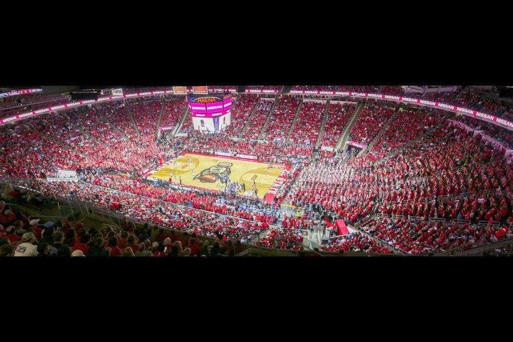 There was a sellout crowd of 19,500 people at PNC Arena for the 96-89 loss to UNC in PNC Arena on Saturday, Feb. 10, 2018.
