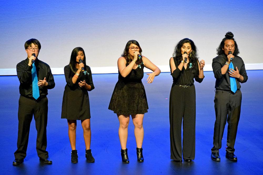 UGA Kalakaar, The University of Georgia's South Asian a cappella singing group, perform during Sangeet Saagar 2019 on Saturday, Jan. 19 at Stewart Theatre. Kalakaar won second place in the competition.
