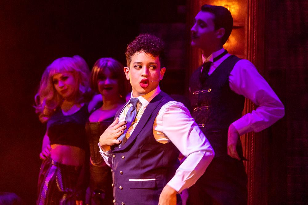 Ryan Vasconcellos, a fourth-year studying communication media, performs as Emcee in Cabaret in Stewart Theatre on Tuesday, Feb. 19, 2019. Cabaret will be showing in Stewart Theatre from Feb. 20-23 at 7:30 p.m. and Feb. 24 at 2:00 p.m.
