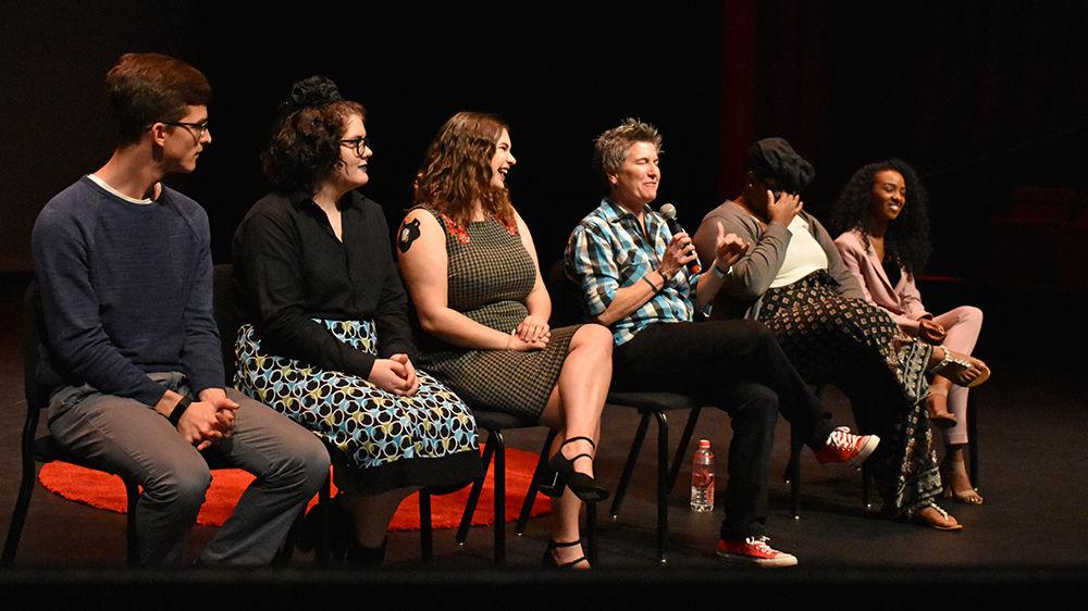 The speakers at TUFFTalks: In Search of Self&#160;answer questions from the audience on Friday, Feb. 8 at Stewart Theatre. TUFFTalks is an event put on by University Activities Board that gives students a platform to reflect and tell their stories.