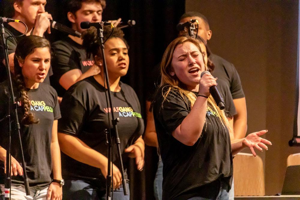 Members of Wolfgang A Cappella perform at&#160;Musical Empowerment Annual Showcase in Talley Student Union on Saturday, Feb. 9. Musical Empowerment is an organization that pairs a mentor with an elementary school aged student who would not otherwise have access to a music education.