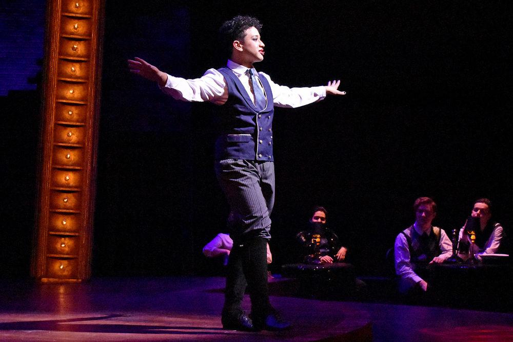 Ryan Vasconcellos plays the role of The Emcee in the musical the &#8220;Cabaret&#8221; on Tuesday Feb. 19, 2019 in Stewart Theater. Vasconcellos is a fourth-year student majoring in Communication and minoring in Theatre.