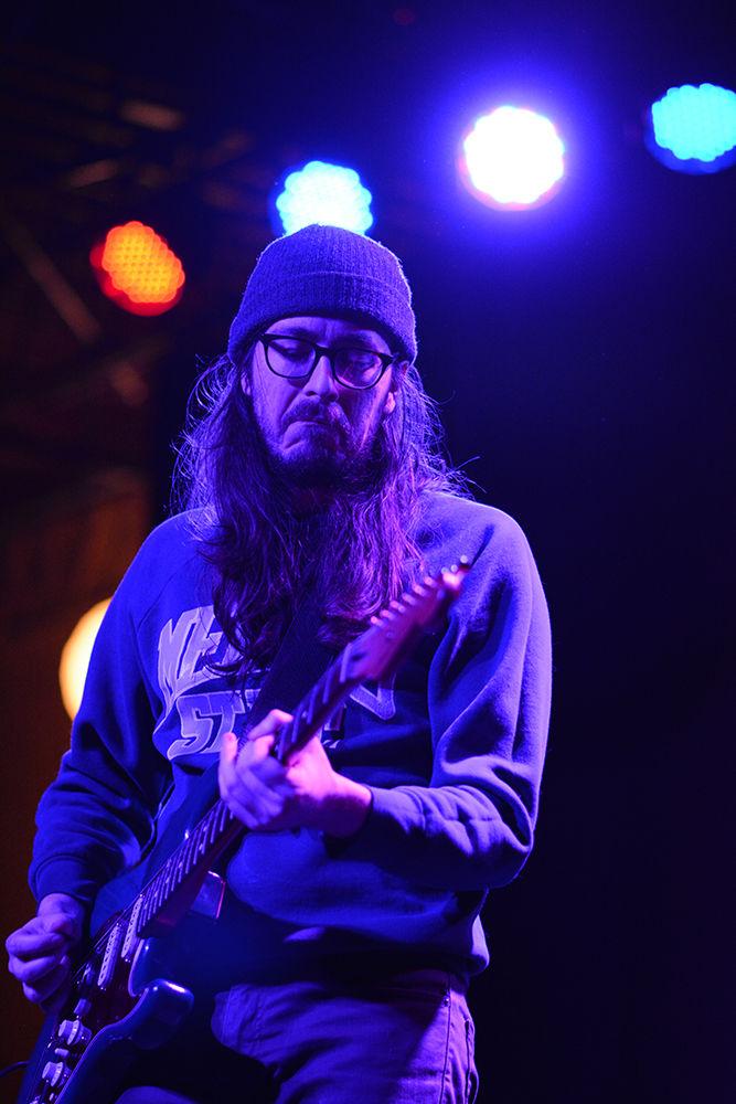 Nolan Smock, known by his stage name Real Dad, plays the guitar at Kings Raleigh during the 16th annual Double Barrel Benefit fundraiser for WKNC on Friday, Feb. 1. Real Dad is a Durham-based musician who makes eclectic pop songs.