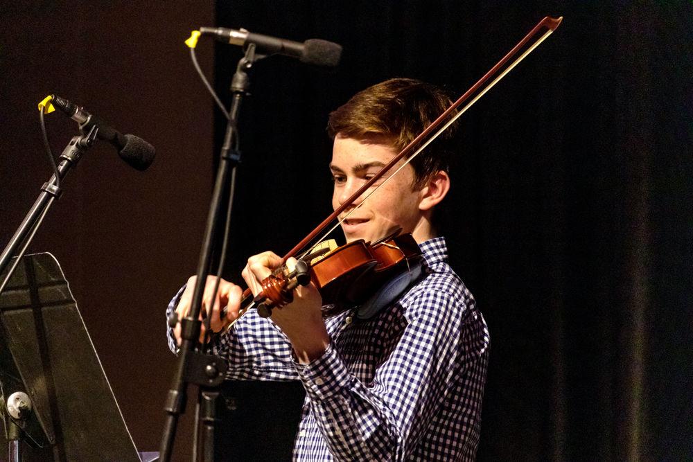 Jackson Hatch, a student in the Musical Empowerment program, performs at&#160;Musical Empowerment Annual Showcase in Talley Student Union on Saturday, Feb. 9. Musical Empowerment is an organization that pairs a mentor with an elementary school aged student who would not otherwise have access to a music education.