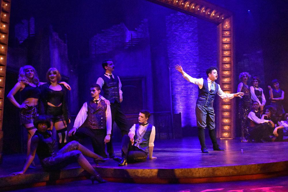 Ryan Vasconcellos plays the role of Emcee in the musical Cabaret on Tuesday, Feb. 19, 2019 in Stewart Theater. Vasconcellos is a fourth-year majoring in communication and minoring in theatre.