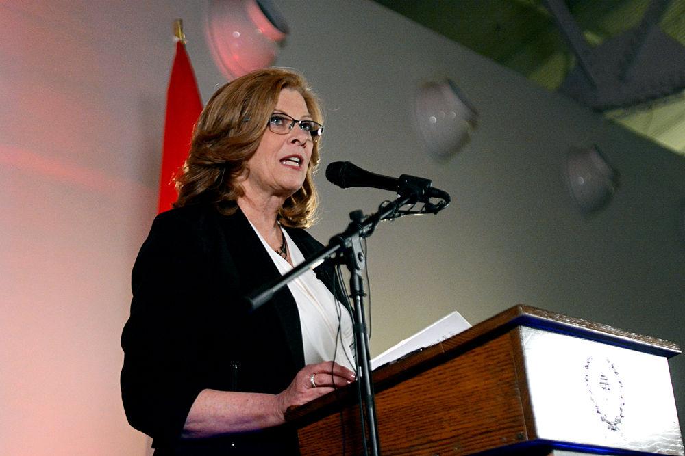 Raleigh Mayor Nancy McFarlane speaks at the State of the City Address on Friday, April 6, 2018 at the Contemporary Art Museum Raleigh. McFarlane&#8217;s speech described the city&#8217;s achievements over the past year, including Raleigh&#8217;s economy, contracting for improving Dix Park and new affordable housing initiatives.