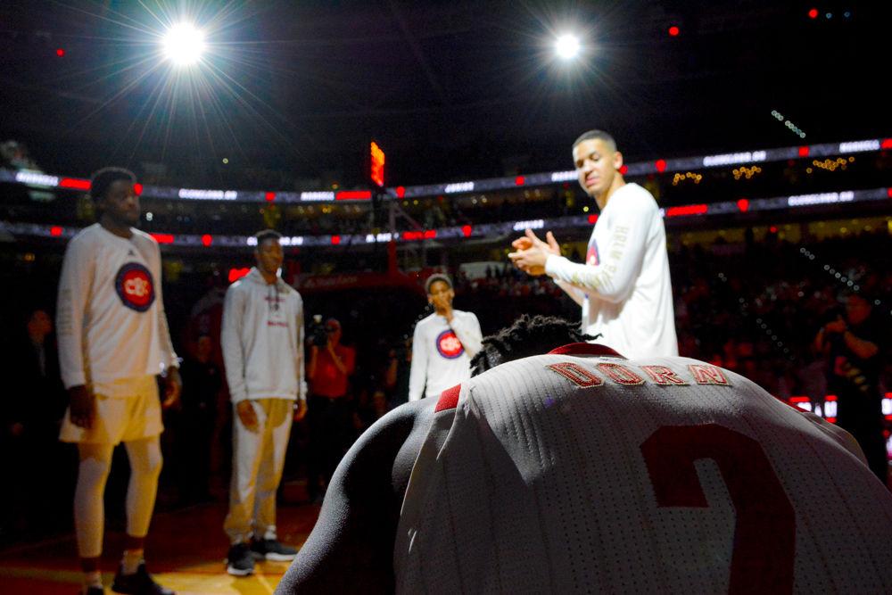 Redshirt senior guard Torin Dorn prepares to play Wake Forest on Sunday, Feb. 24, 2019 at PNC Arena. Dorn recorded a double-double, scoring 13 points and grabbing 10 rebounds. The Wolfpack beat the Demon Deacons 94-74.