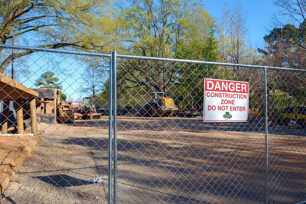 Parts of Lee parking lot, next to Bragaw Residence Hall, are closed due to construction. Photo taken on Monday, April 1.