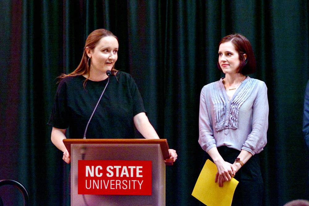 Outgoing Student Body President Jess Errico, a fifth-year studying aerospace and mechanical engineering, speaks as she gives out awards at Student Government&#8217;s banquet on Wednesday, April 3, 2019 at Talley Student Union. Errico will be replaced by Emma Carter, a third-year studying sociology and international studies, for the 99th session of Student Government.