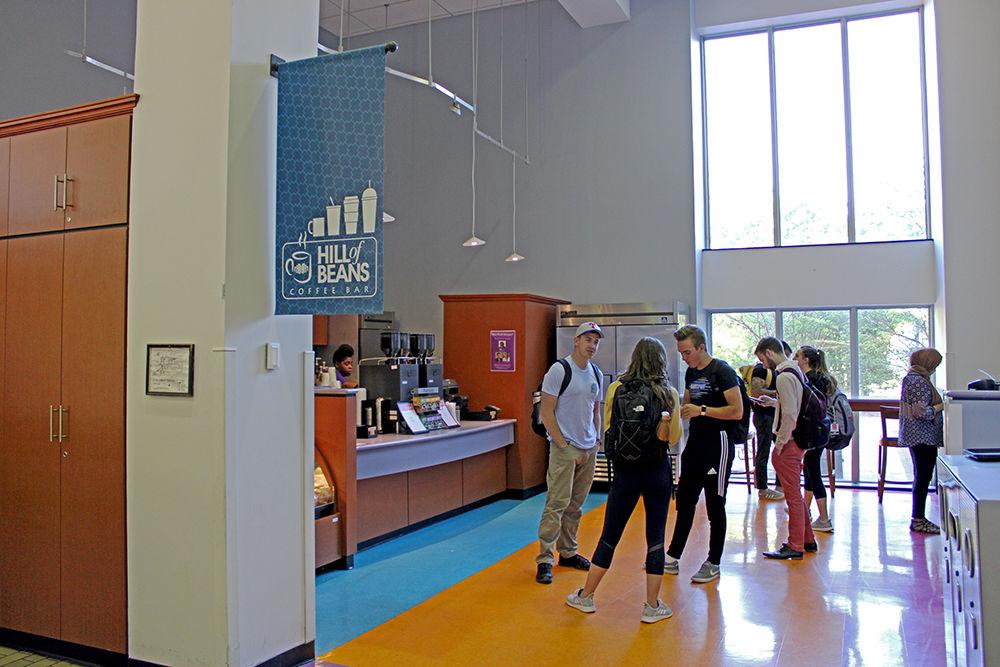 Students gather at Hill of Beans in D.H. Hill Library on Monday, April 22. The coffee shop serves drinks and food items to students on campus.