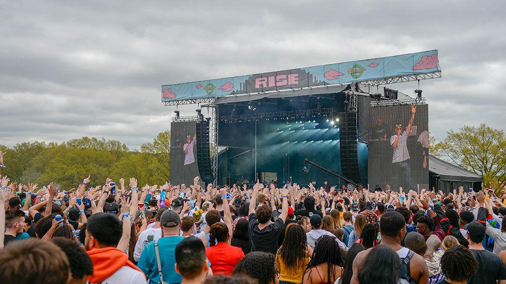 Crowds of people attend Dreamville Fest on Saturday at Dorothea Dix Park on Saturday. The first annual event sold out and had 40,000 people gather in Raleigh, NC and over 15 different artists perform.
