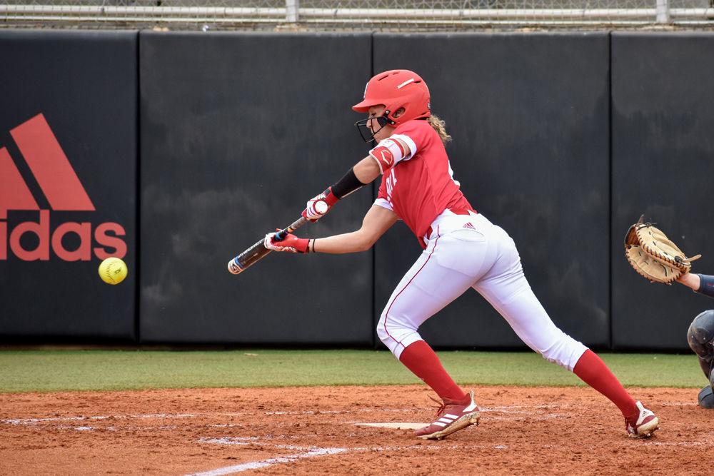 Junior outfielder Angie Rizzi attempts to bunt the ball on Sunday, April 7, 2019 at Dail Softball Stadium. Rizzi had two hits as NC State lost to Syracuse 5-3.