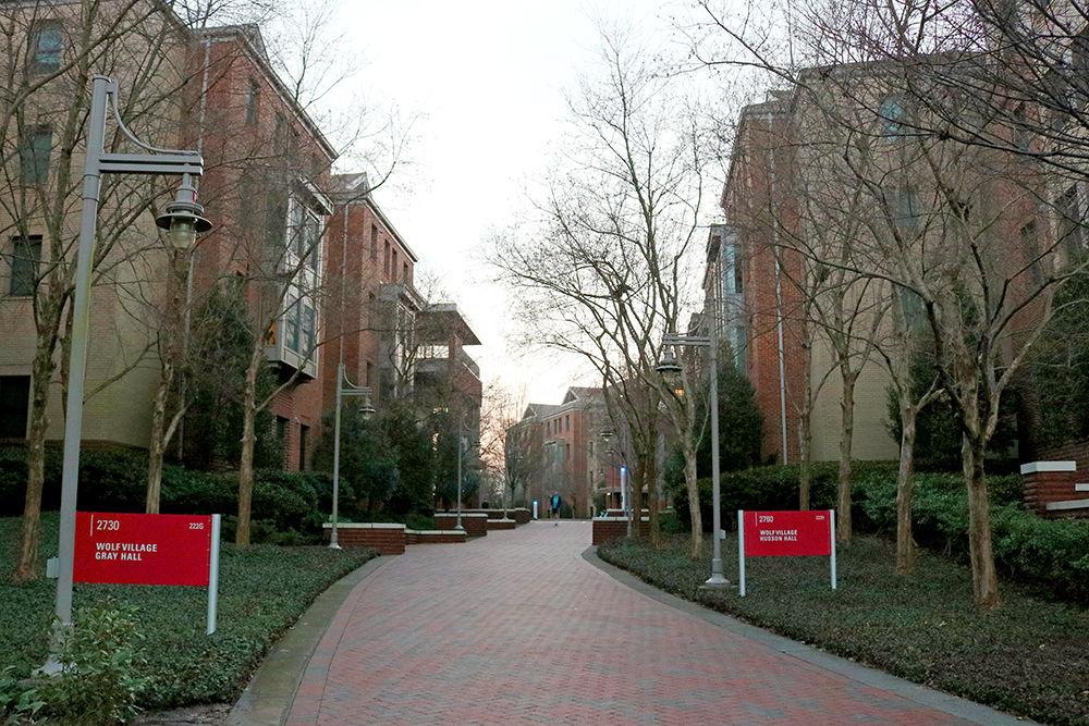 Gray Hall and Hudson Hall are at Wolf Village apartments on main campus. Students living here are able to walk to academic buildings, Western Boulevard and Hillsborough Street.