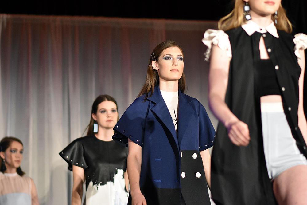 Kiana Bonollo's collection walks down the runway during the PANAF 22nd Annual Fashion Expose on Thursday, April 11. Going on to win first place the intermediate and beyond category, Kiana is a second-year studying Fashion and Textile Design.
&#160;