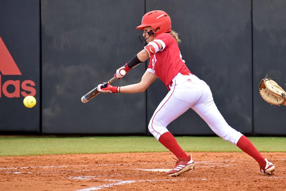 Junior centerfielder Angie Rizzi attempts to bunt the ball on Sunday, April 7, 2019 at Dail Softball Stadium. Rizzi had two hits as NC State lost to Syracuse 5-3.