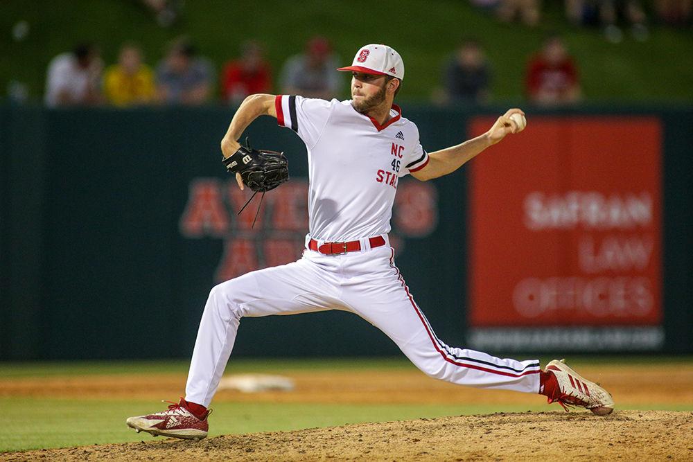 Sophomore pitcher Nick Swiney pitches during the 10-6 win over Tennessee Tech at Doak Field on Tuesday, April 23.