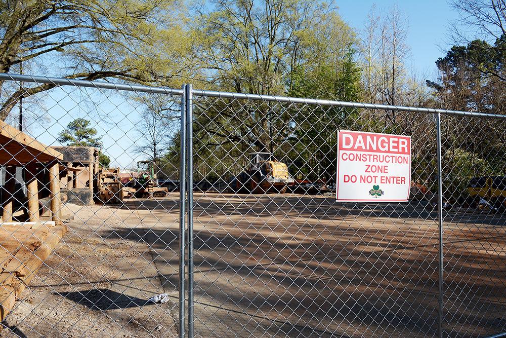 Parts of Lee parking lot, next to Bragaw Residence Hall, are closed due to construction. Photo taken on Monday, April 1, 2019.