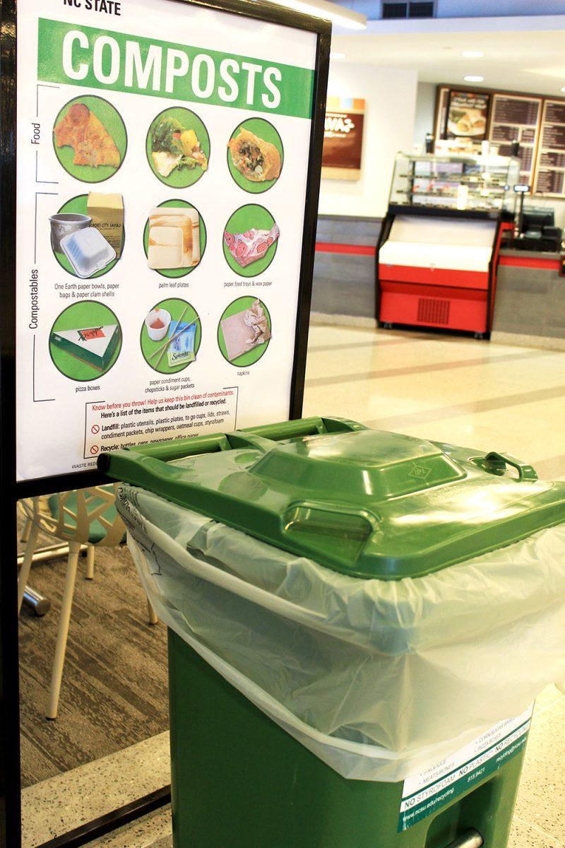 Pizza composts are used in Talley Student Union to increase efficiency of waste management on campus.