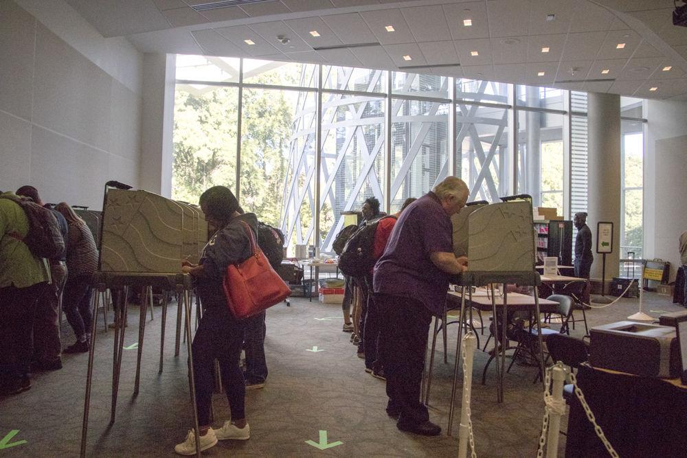 Early voters cast their ballots on Tuesday, Oct. 30 at Talley Student Union. Early voting will occur in Talley room 3285 through Nov. 3.