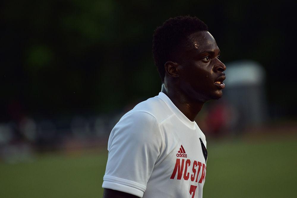 Sophomore forward Ivy Brisma prepares to rejoin the NC state vs. Loyola game on Friday, August 30, 2019 in Dail Soccer Park. Brisma took two shots against the Greyhounds. NC State beat Loyola 2-1.