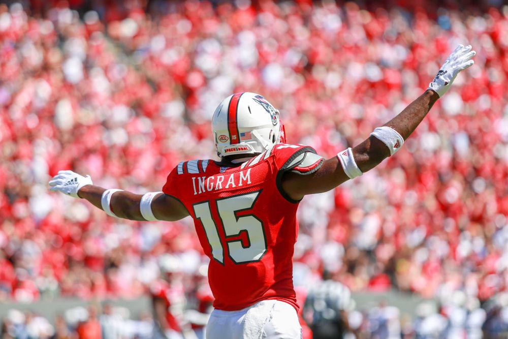 Sophomore cornerback Chris Ingram signals an incomplete catch on Saturday, Sept. 29 in Carter-Finley Stadium. Ingram had three tackles and 1 pass breakup as the Wolfpack took down Virginia 35-21.