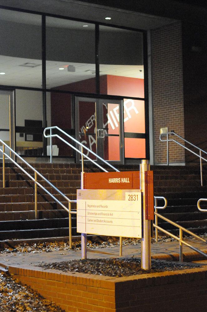 Harris Hall, home of registration, student records, scholarships and financial aid.