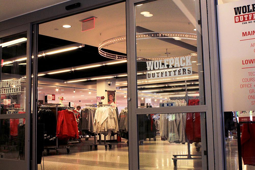 Outside the doors of Wolfpack Outfitters on Wednesday Nov. 20, 2019 at Talley Student Union.