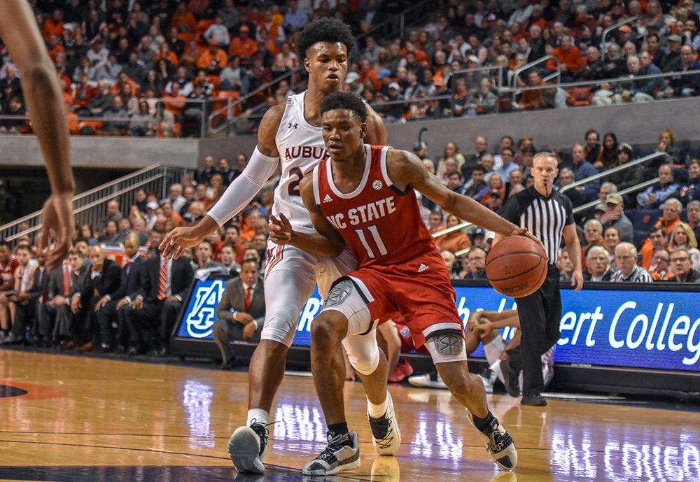 Senior guard Markell Johnson guards the ball in order to get into the paint against Auburn on Thursday, Dec. 19, 2019 at Auburn Arena in Alabama. Johnson went 6-11 from the field and totaled 17 points in the 79-73 loss to the Tigers.