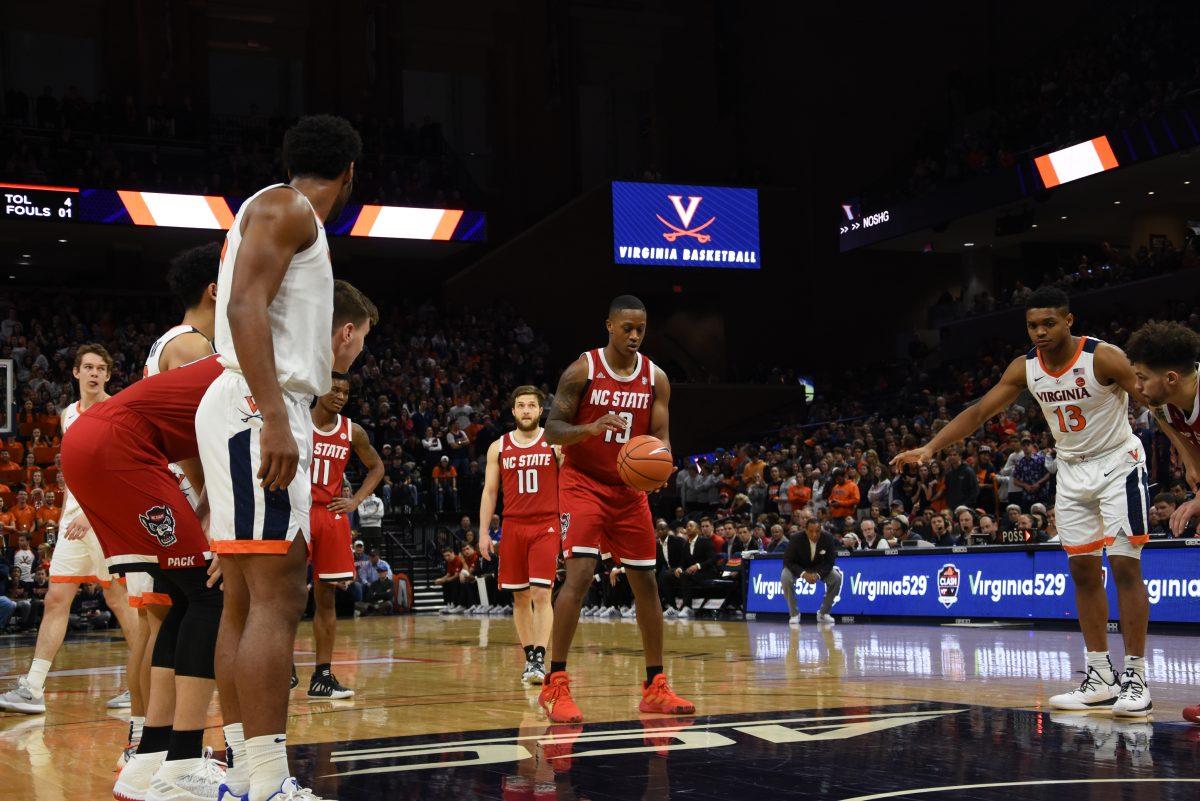 Redshirt senior guard C.J. Bryce prepares to shoot a free throw against Virginia. Bryce scored 13 points and snagged two steals against the Cavaliers
