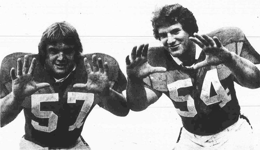 Kyle Wescoe and Bill Cowher pose on Oct. 14, 1977.