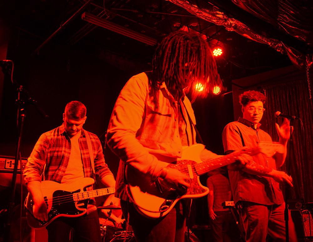 Black Surfer gets ready to play at The Double Barrel Benefit Concert at Kings on Saturday, Feb. 8, 2020.