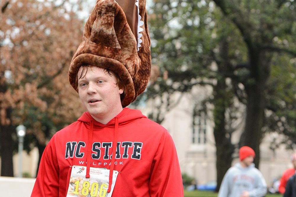 Matthe Greenwood catches a breath during the Krispy Kreme Challenge on Saturday, Feb. 1, 2020.