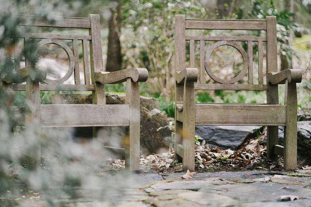 One of the many areas to rest in Duke Botanical Gardens on Wednesday, Feb. 26, 2020. Duke Botanical Gardens offers many private areas to relax amongst the flowers and nature.