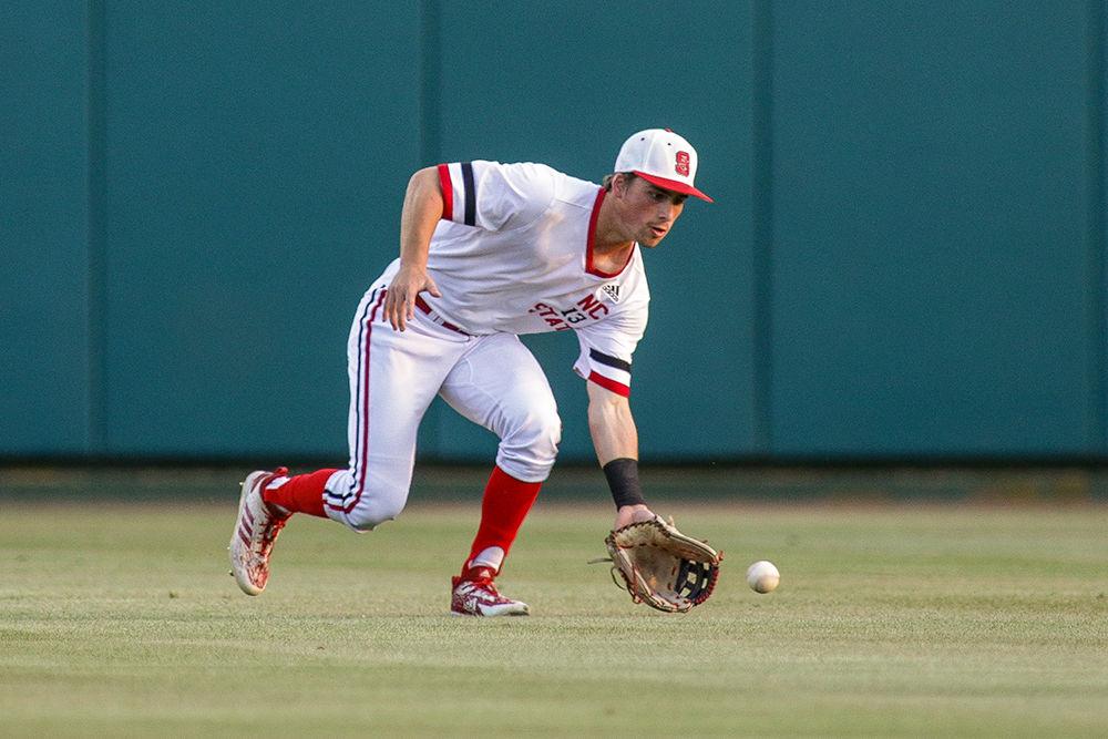Freshman infielder Tyler McDonough fields a deep ball during the 10-6 win over Tennessee Tech at Doak Field on Tuesday, April 23.