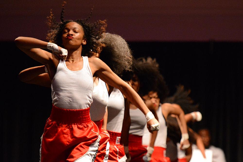 Members of the Delta Sigma Theta sorority perform at the Pan-Afrikan Stroll-Off, hosted by the National Pan-Hellenic Council, on Saturday, April 13 at Talley Student Union.