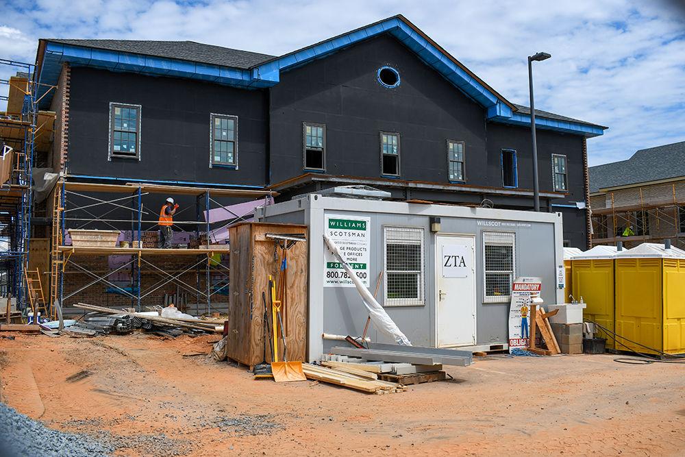 New houses are built in Greek Village on Wednesday, June 24, 2020. This construction project is Phase 3 of the Greek Village Project and four new houses are planned to open in Fall 2020-2021.