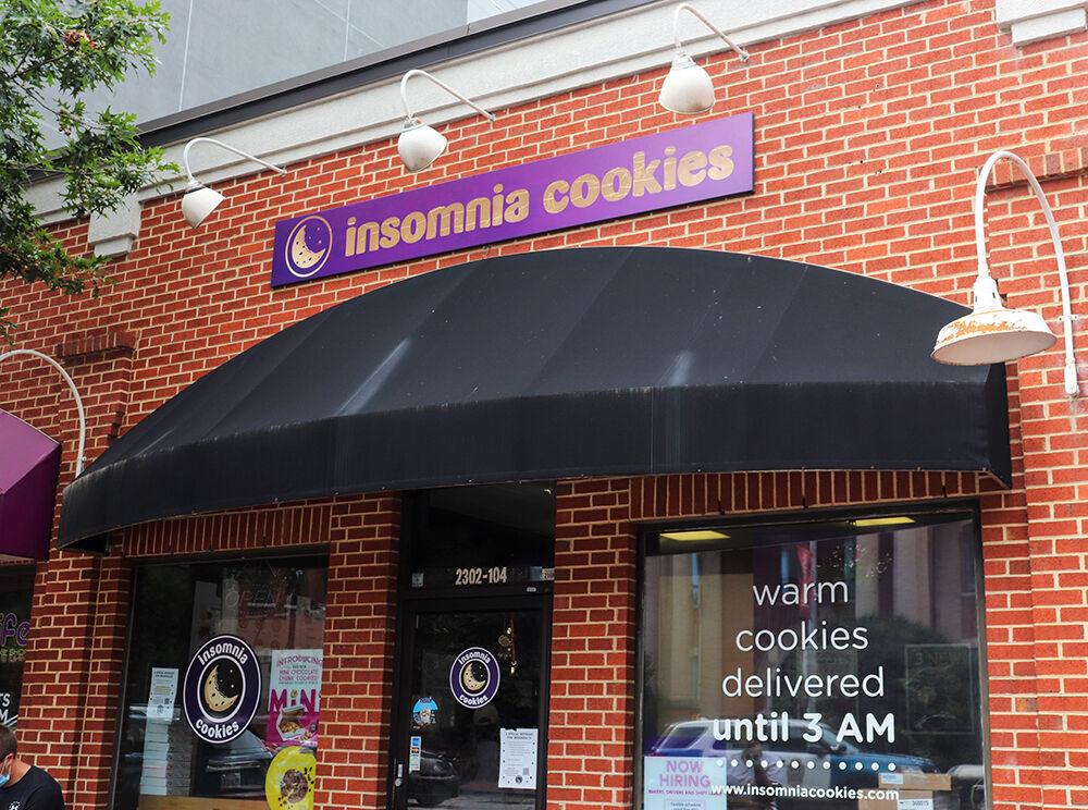 Insomnia Cookies sits on Hillsborough Street on Saturday, Aug. 29, 2020. Insomnia Cookies is a cookie shop that stays open until 3 am delivering and serving cookies and other treats.