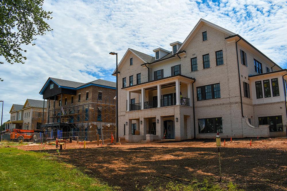 New houses are built in Greek Village on Wednesday, June 24, 2020. This construction project is Phase 3 of the Greek Village Project and four new houses are planned to open in Fall 2020-2021.