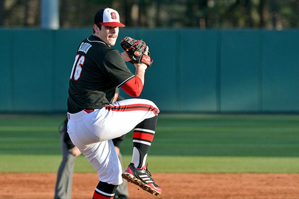 Junior pitcher Carlos Rodon prepares to pitch during the first game of a three-game series against Appalachian State on Feb. 21, 2014. The No. 12 Wolfpack defeated the Mountaineers 6-5.