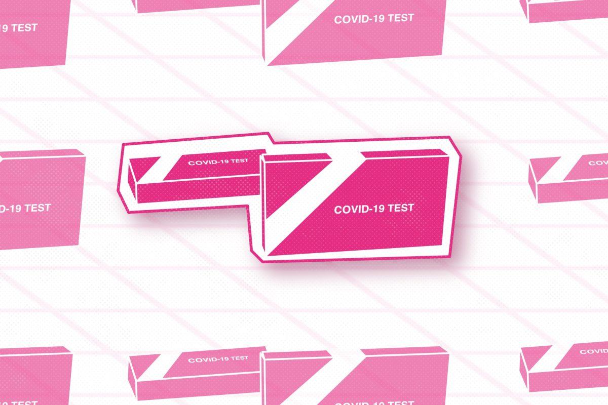 covid tests on campus graphic
