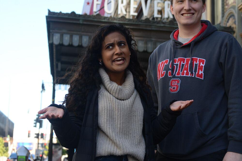Technician News Editor Alicia Thomas poses for a picture with Assistant Video Editor Matt Norris in Washington D.C. on Nov. 1, 2019.