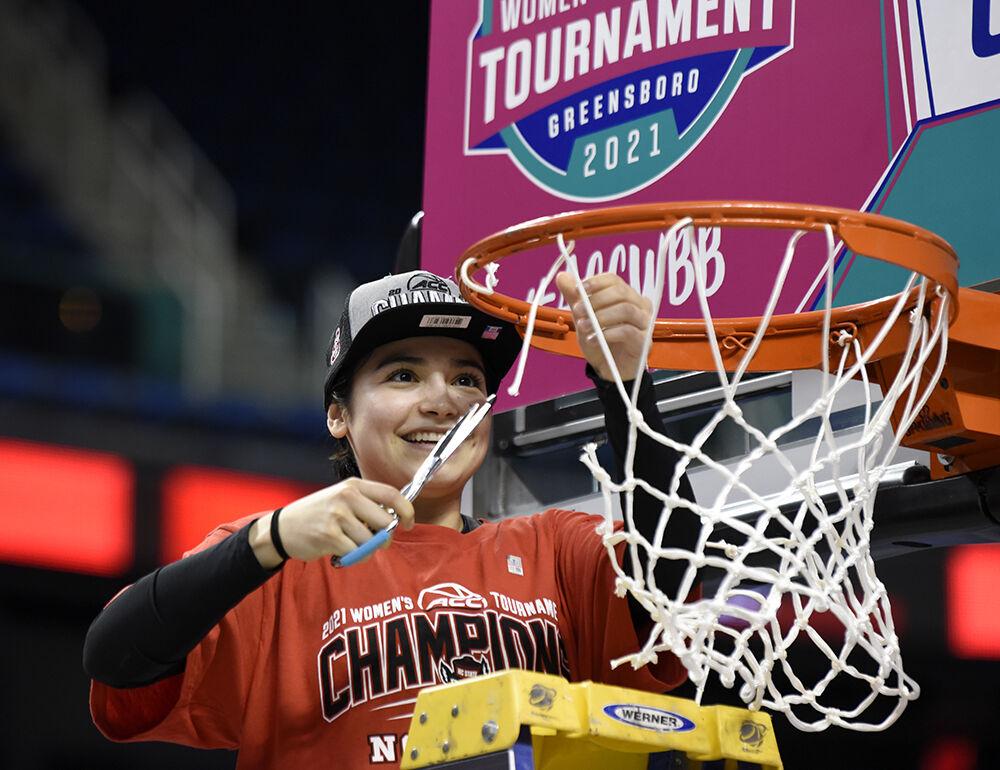NC State is named the 2021 ACC Women's Basketball Champions in Greensboro, N.C., Sunday, March 7, 2020. (Photo by Sara D. Davis, the ACC)