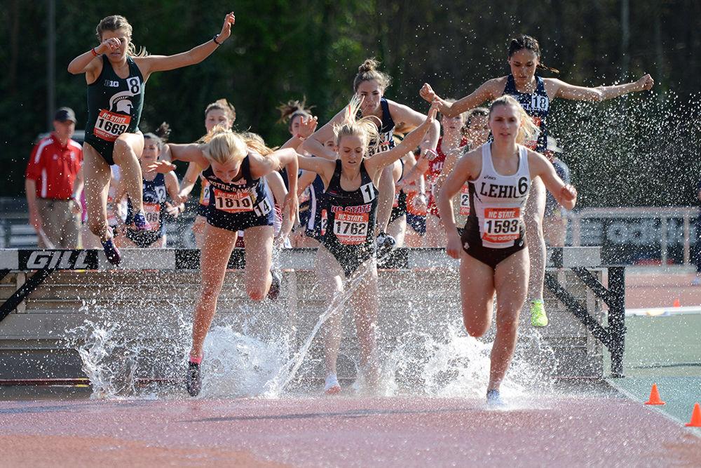 Redshirt freshman Julia Zachgo competes in the women&#8217;s 3000-meter steeplechase at the Raleigh Relays on Friday, March 29, 2019 at Paul Derr Track &amp; Field Facility. Zachgo placed eighth in the event with a time of 10:28.82.