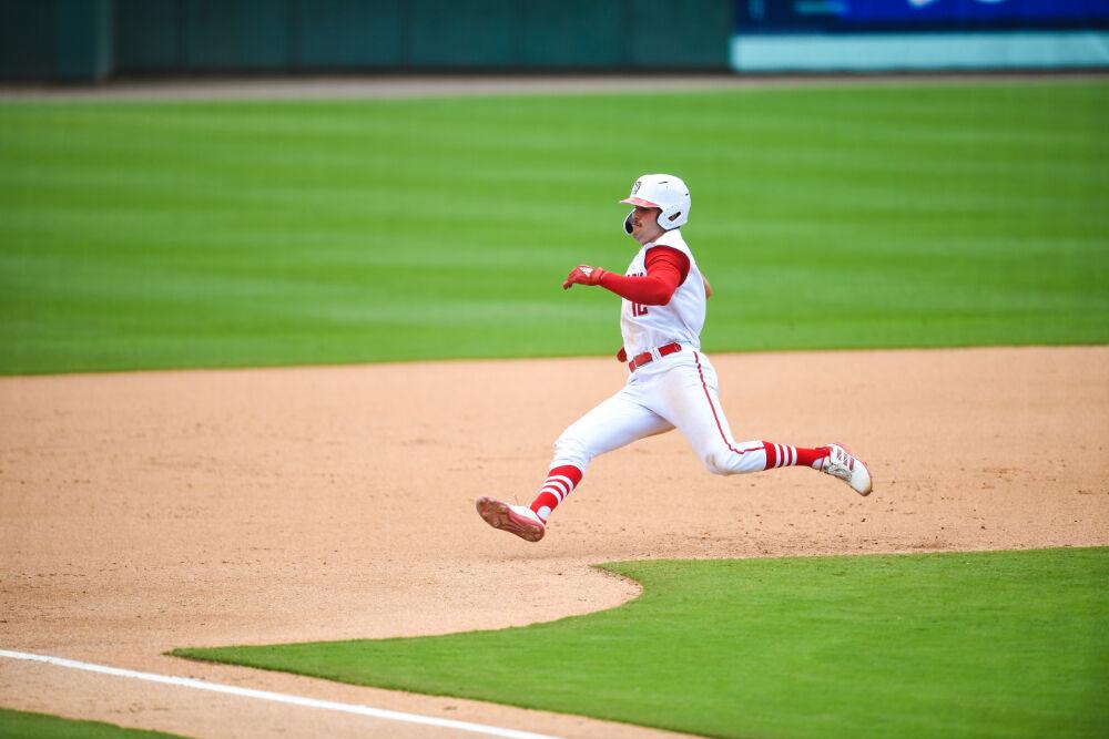 Junior infielder Austin Murr runs to third base during the ACC Championship game against Duke held at Truist Field in Charlotte on Sunday, May 27, 2021.&#160;