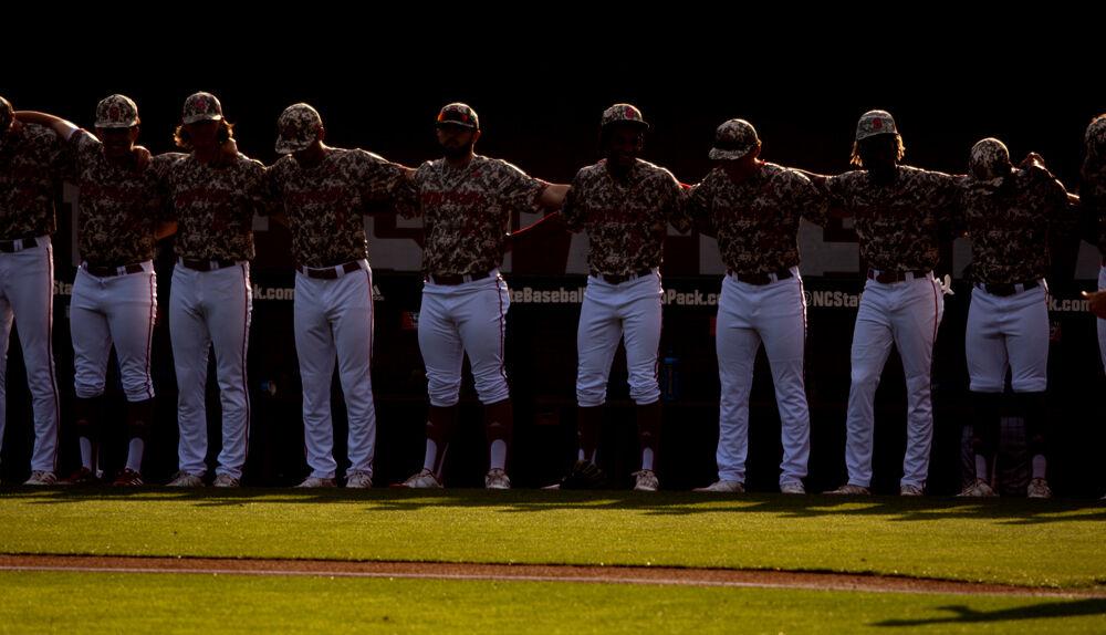 NC State baseball prepares to play against No. 16 Florida State on Thursday, May 20, 2021 at Doak Field. The Wolfpack won 6-4.
