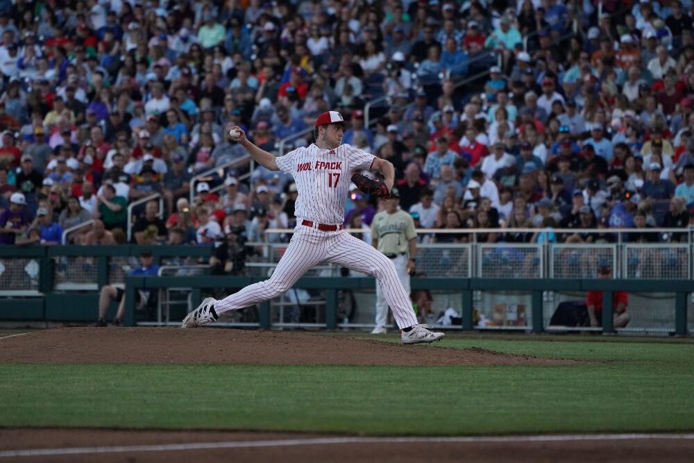 OMAHA, NE - JUNE 21: NC State against Vanderbilt during the Division I Baseball Championship held at TD Ameritrade Park on June 21, 2021&#160;in Omaha, Nebraska. NC State beat Vanderbilt 1-0.&#160;
