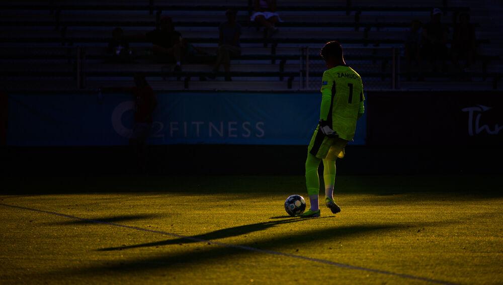 Fort Lauderdale CF goalkeeper Luis Zamudio passes against NCFC on Saturday, June 5, 2021 at WakeMed Soccer Park. NCFC lost 2-1.